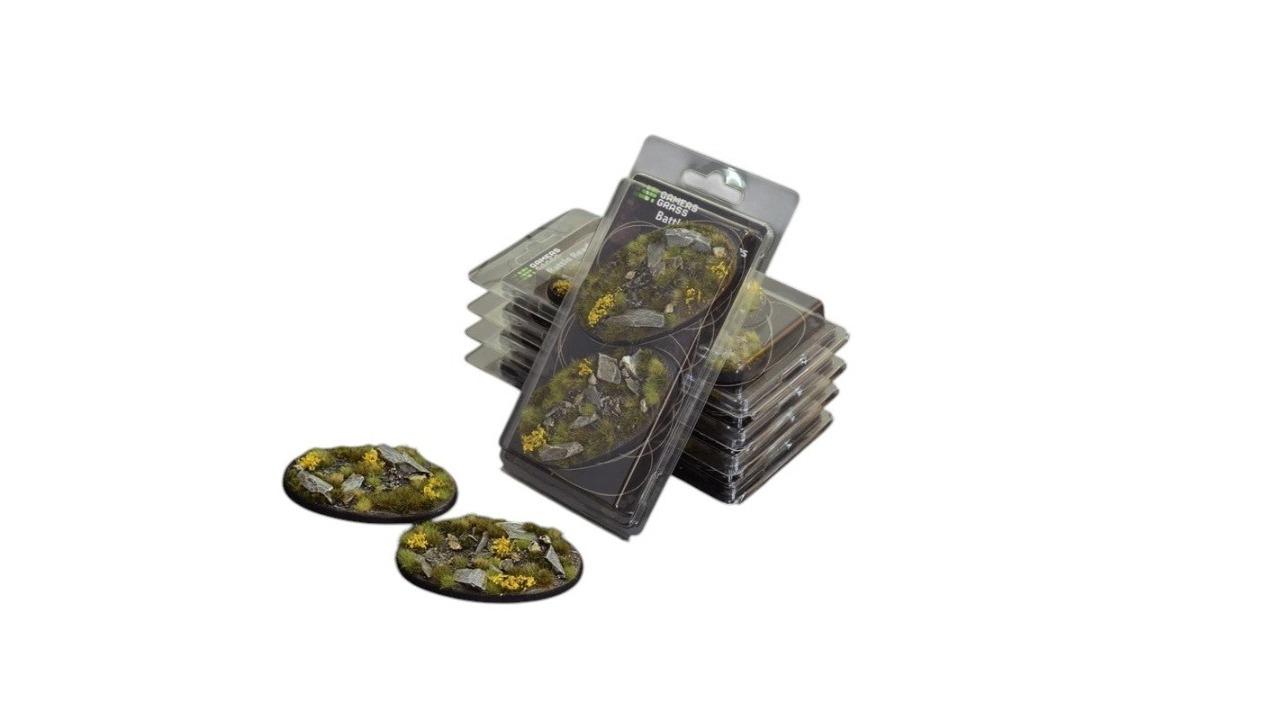 Gamers Grass 2 Piece Oval Battle Ready Bases Highland - 9cm