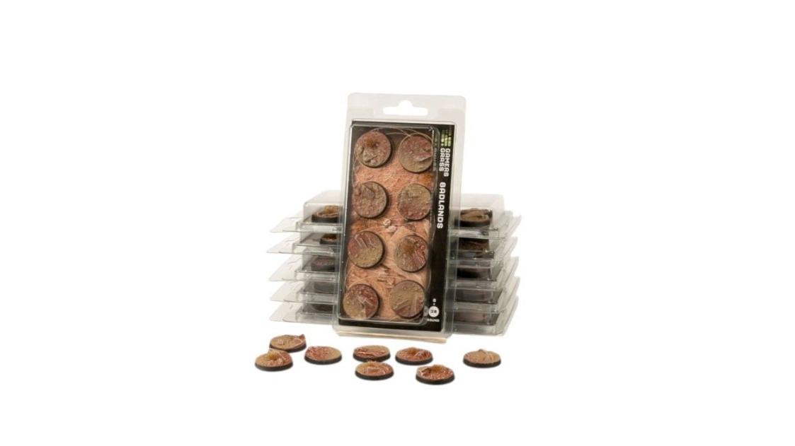 Gamers Grass 10 Piece Round Battle Ready Bases Badlands - 2.5cm
