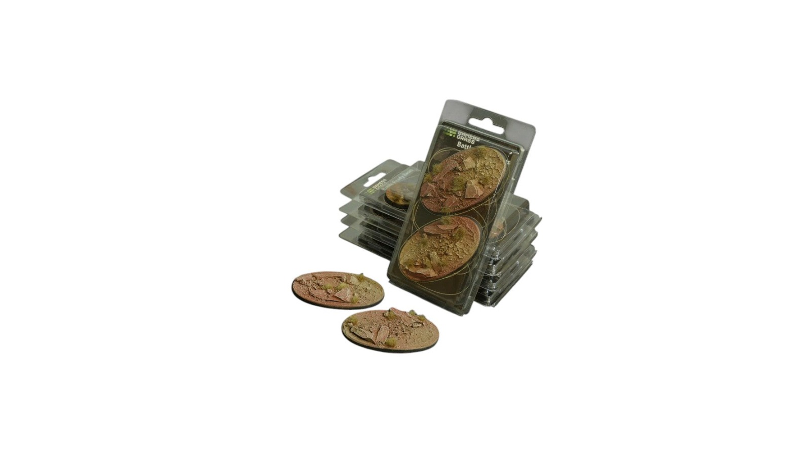 Gamers Grass 2 Piece Oval Battle Ready Bases Badlands - 9cm