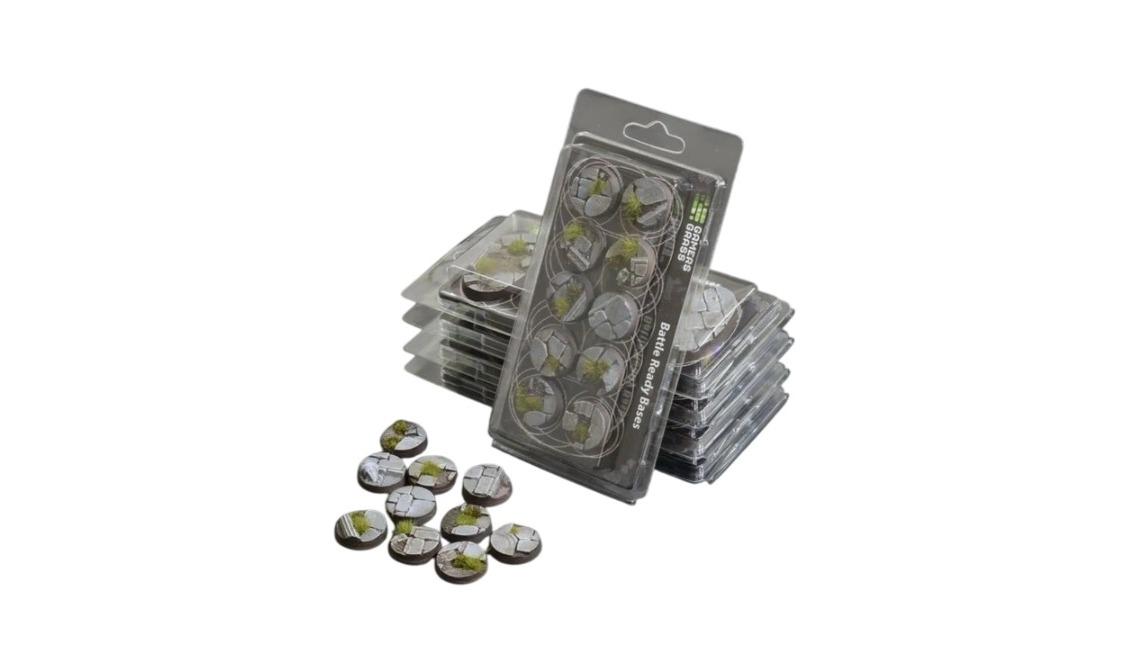 Gamers Grass 10 Piece Round Battle Ready Bases Temple - 2.5cm
