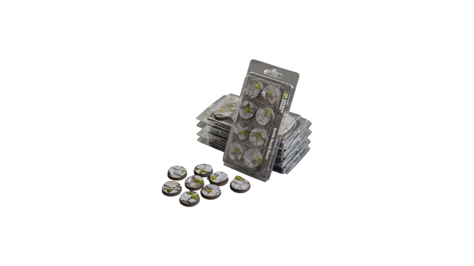 Gamers Grass 8 Piece Round Battle Ready Bases Temple - 3.2cm