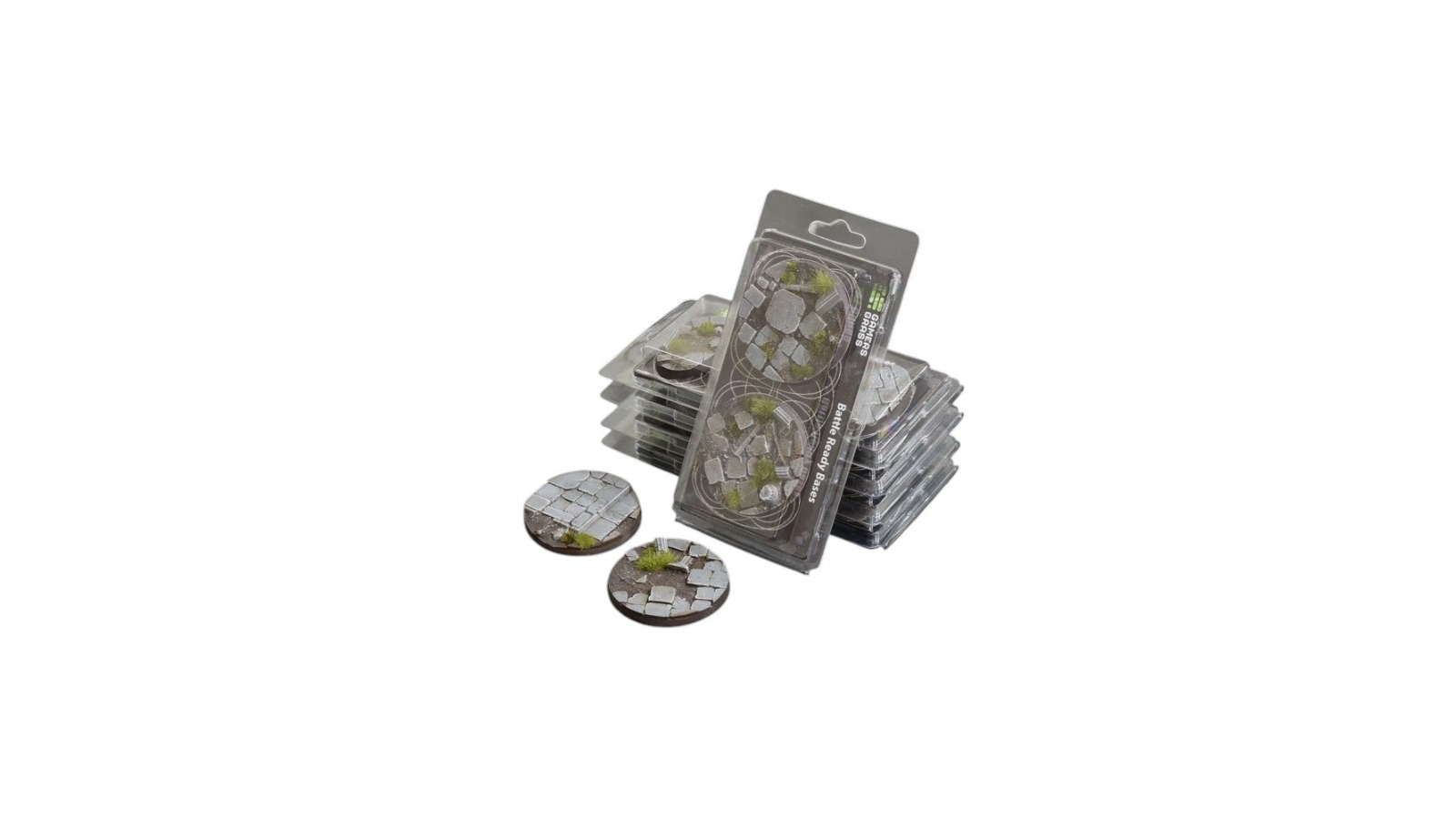 Gamers Grass 2 Piece Round Battle Ready Bases Temple - 6cm