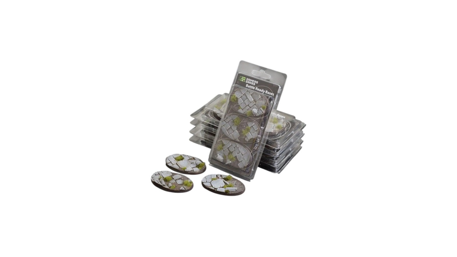 Gamers Grass 3 Piece Oval Battle Ready Bases Temple - 7.5cm