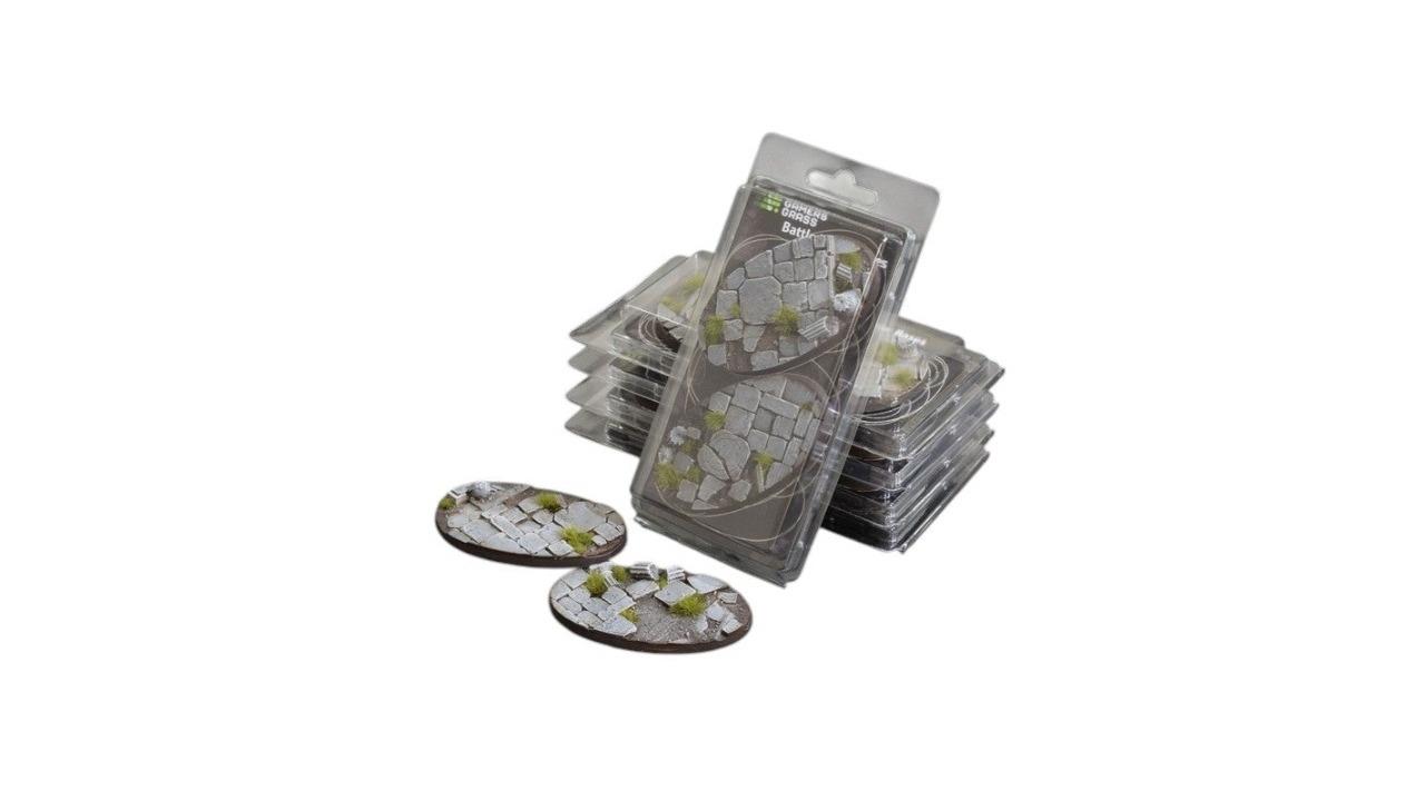 Gamers Grass 2 Piece Oval Battle Ready Bases Temple - 9cm