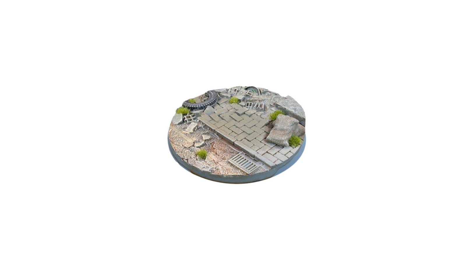 Gamers Grass 2 Piece Round Battle Ready Bases Urban Warfare - 6cm