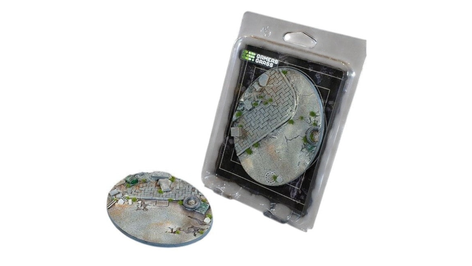 Gamers Grass 2 Piece Oval Battle Ready Bases Urban Warfare - 9cm