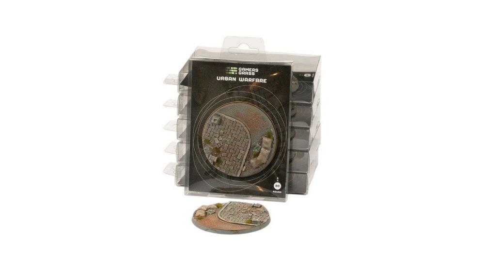 Gamers Grass Round Battle Ready Bases Urban Warfare - 8cm