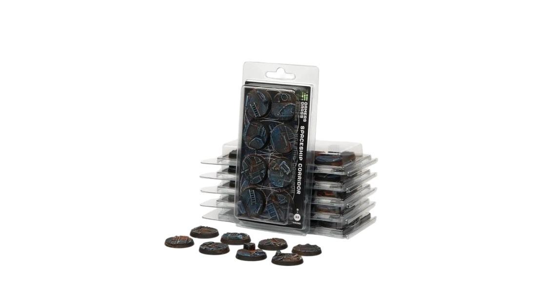 Gamers Grass 8 Piece Round Battle Ready Bases Spaceship Corridor - 2.8cm