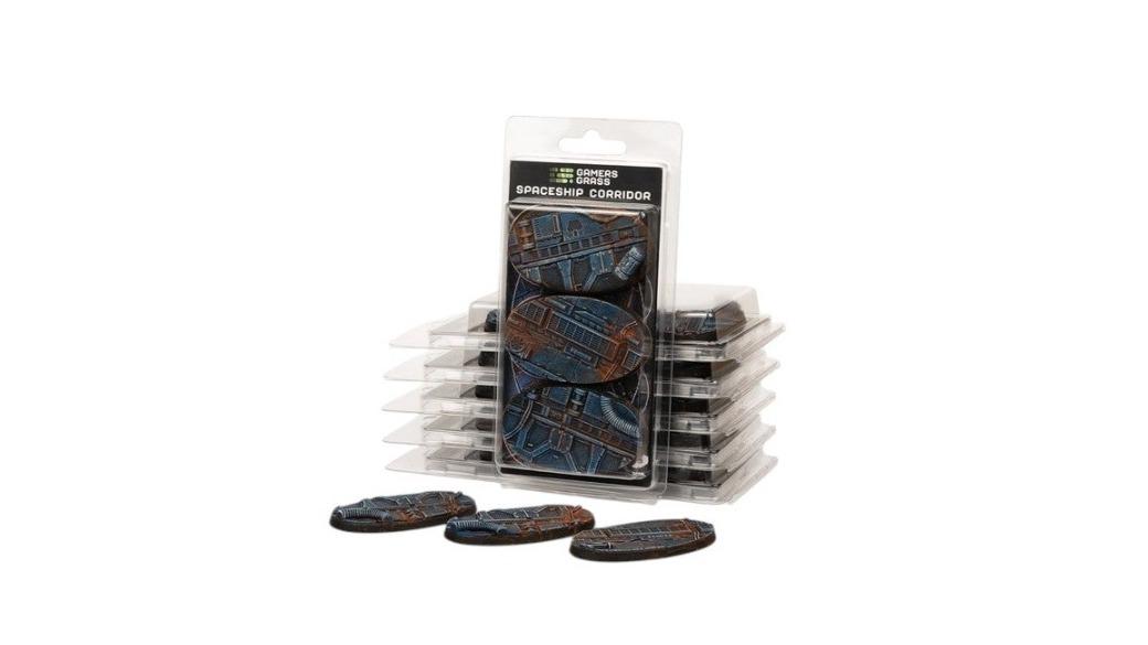 Gamers Grass 4 Piece Oval Battle Ready Bases Spaceship Corridor - 6cm