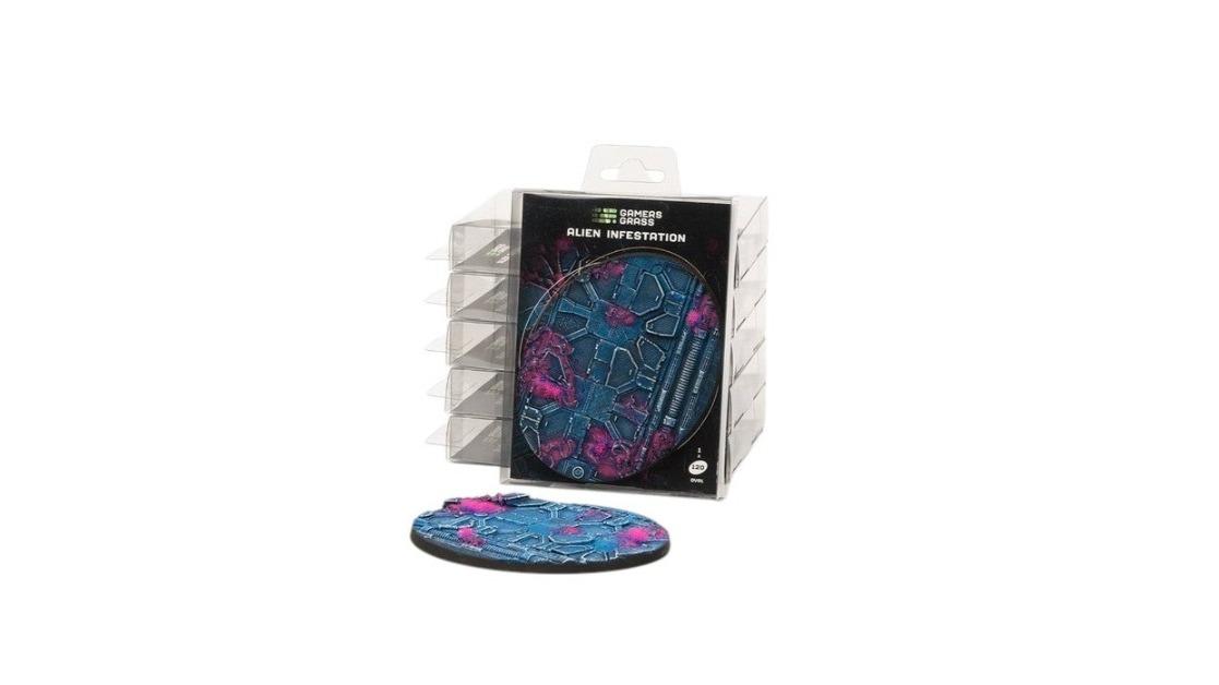 Gamers Grass 2 Piece Oval Battle Ready Bases Alien Infestation - 9cm