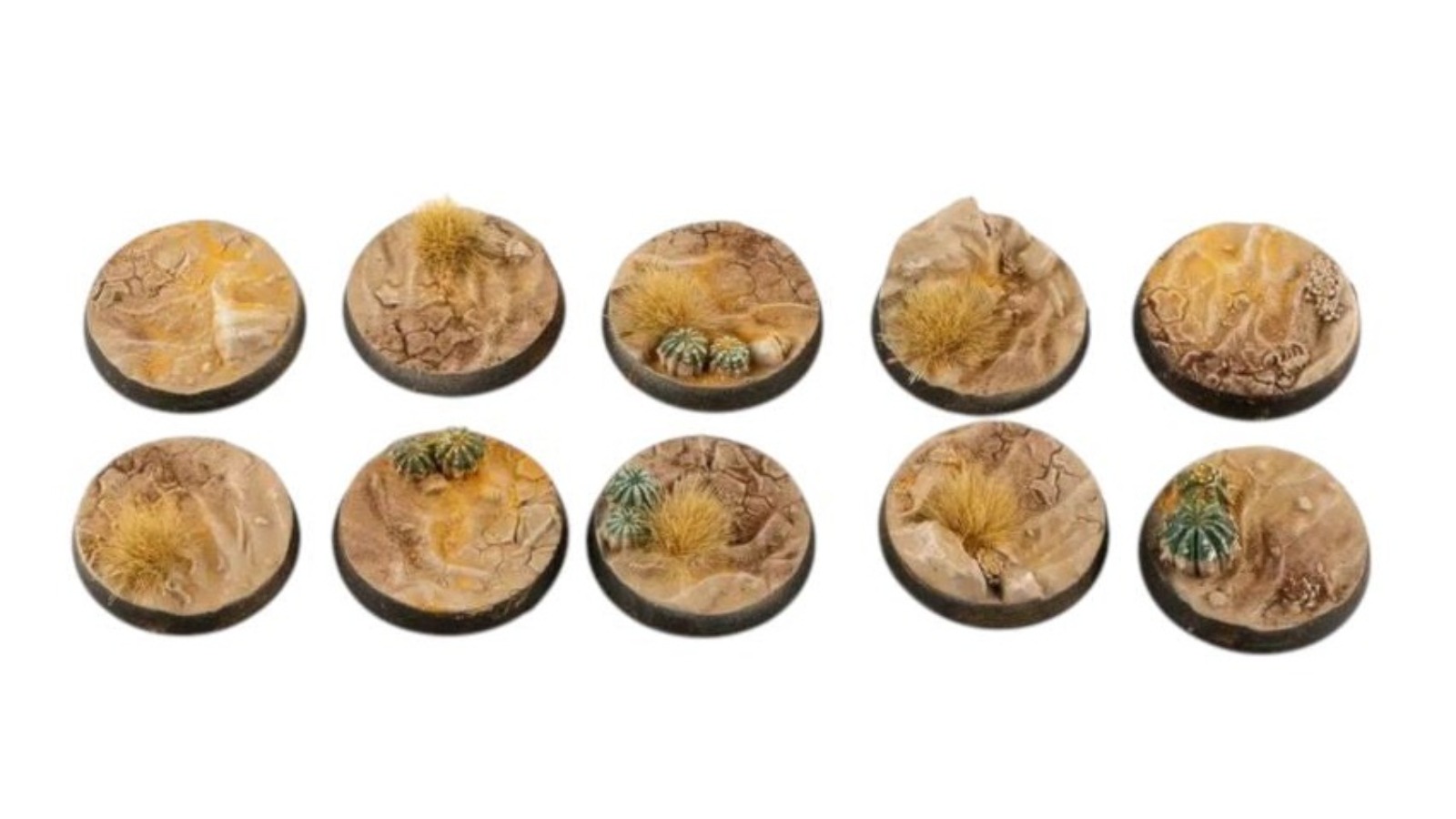 Gamers Grass 10 Piece 2.5cm Round Battle Ready Bases Deserts of Maahl
