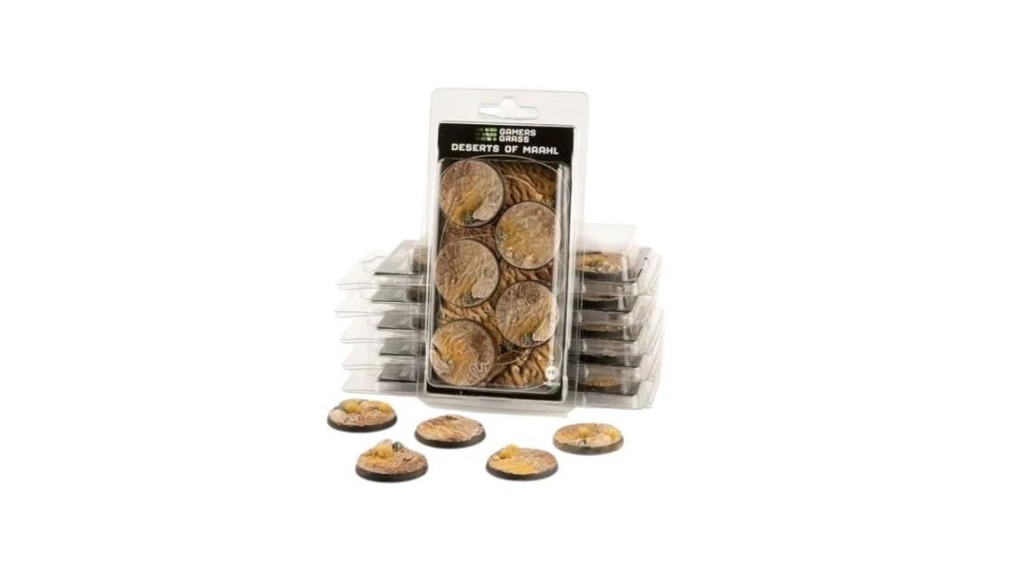 Gamers Grass 8 Piece 3.2cm Round Battle Ready Bases Deserts of Maahl