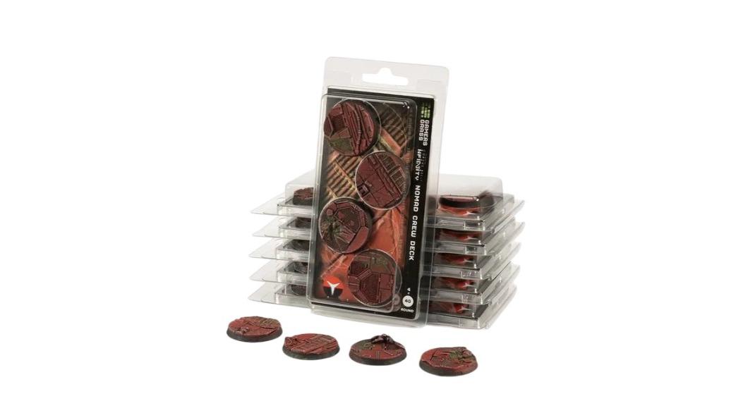 Gamers Grass 8 Piece Round Battle Ready Bases Nomad Crew Deck - 2.5cm