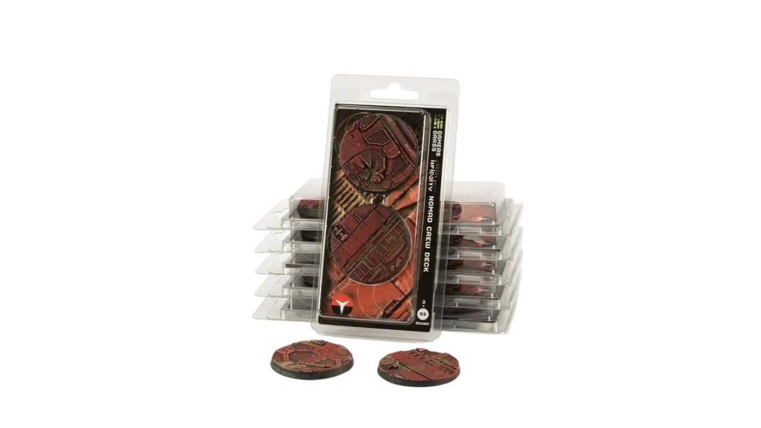 Gamers Grass 4 Piece Round Battle Ready Bases Nomad Crew Deck - 4cm
