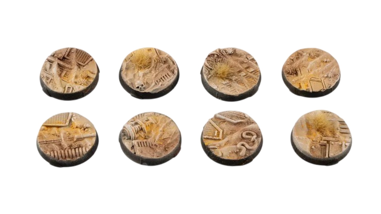 Gamers Grass 8 Piece 2.5cm Round Battle Ready Bases Dunes of Bourak
