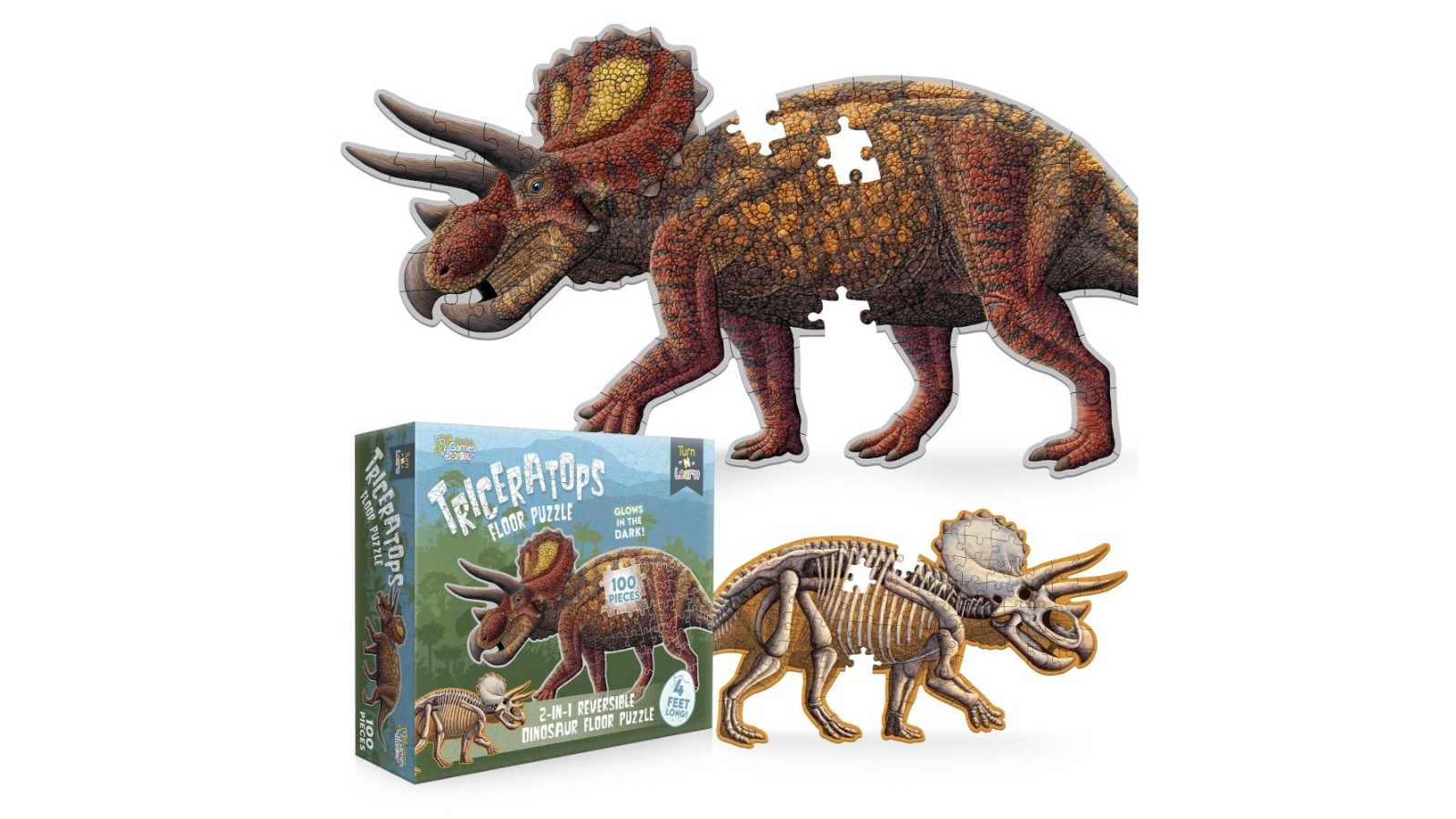 Genius Games Turn N Learn Triceratops Puzzle