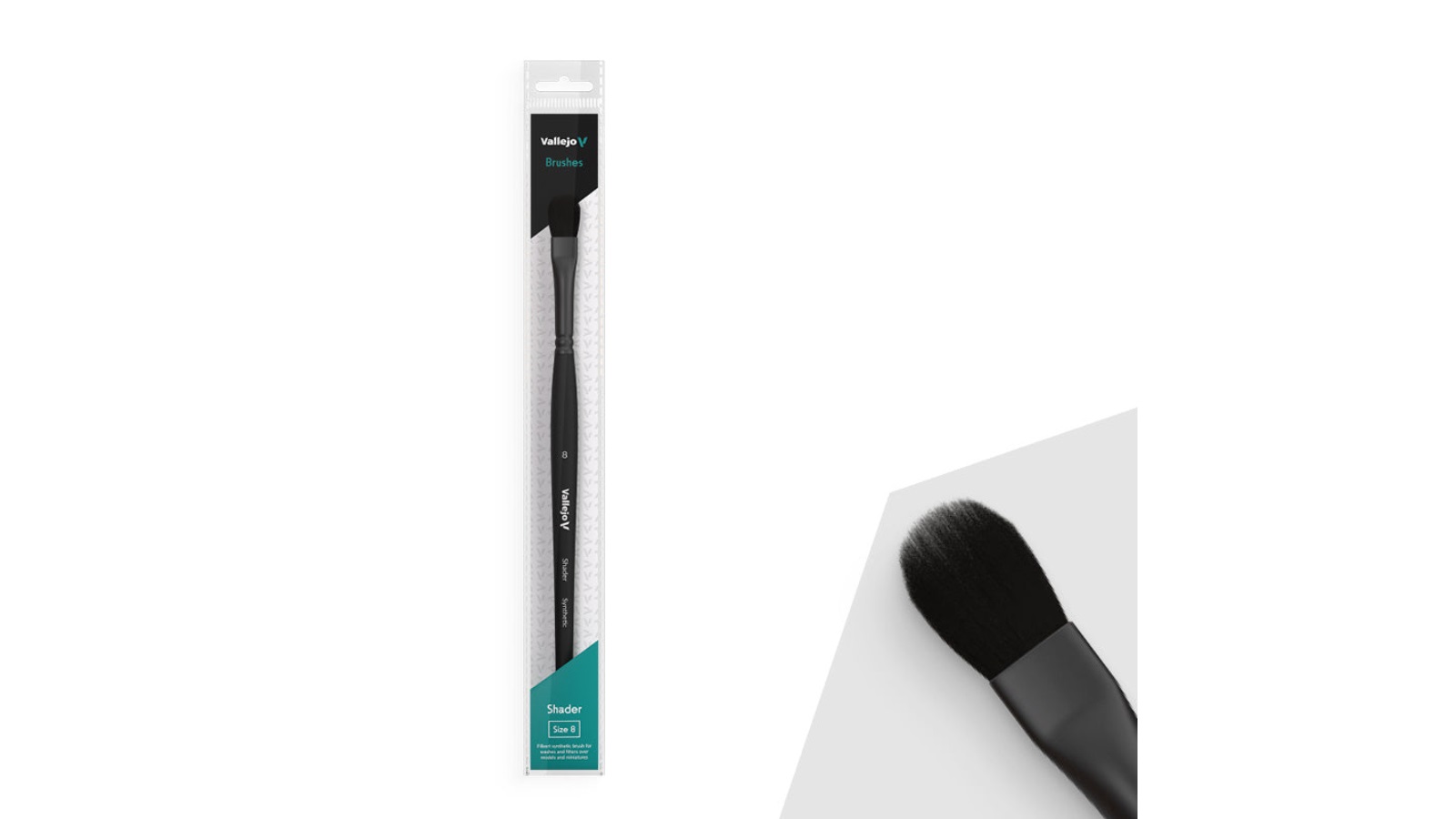 Acrylicos Vallejo Shader Filbert Shader Flat Synthetic Brush - No. 8