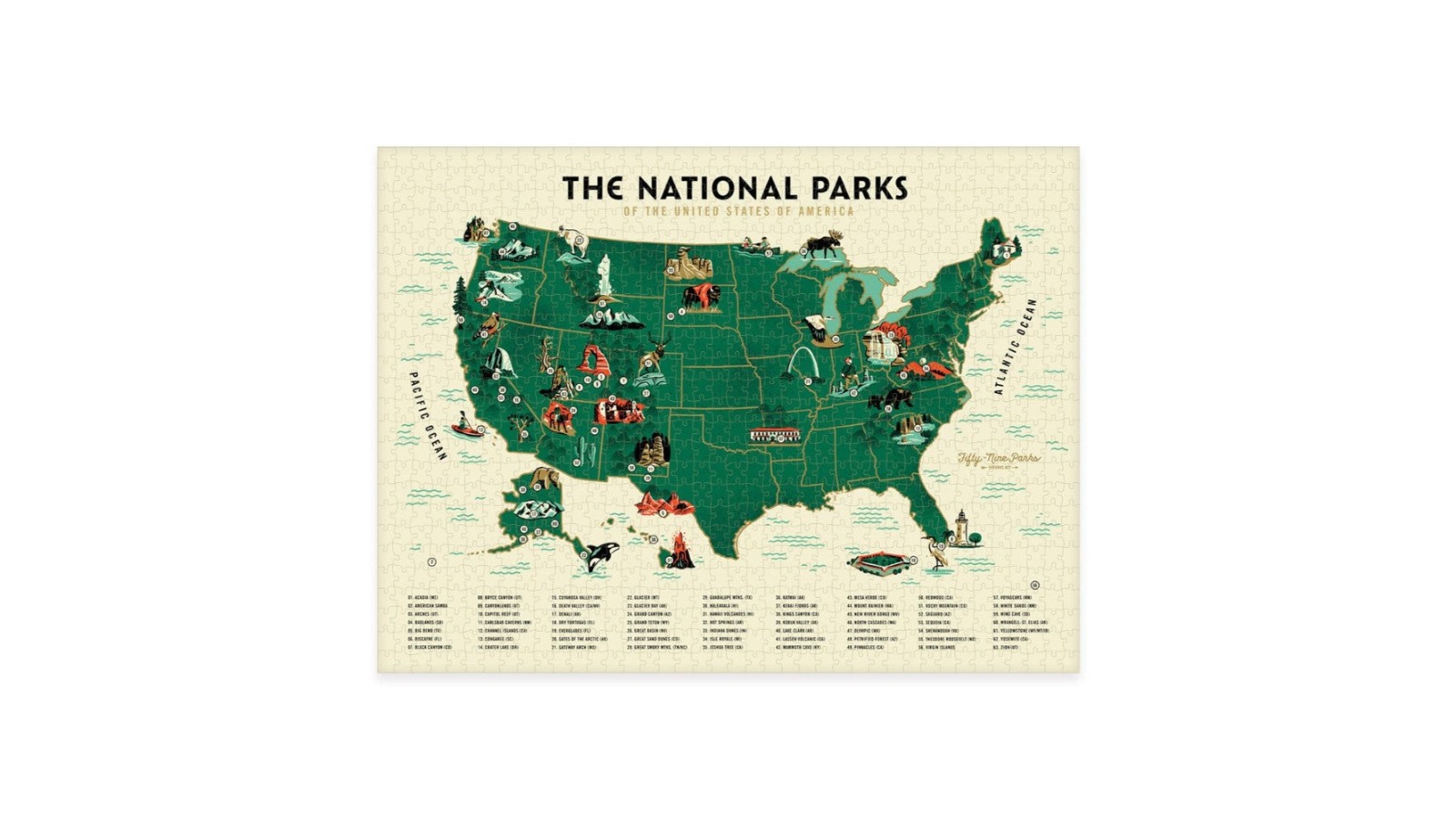 Keymaster Games National Parks Map Puzzle