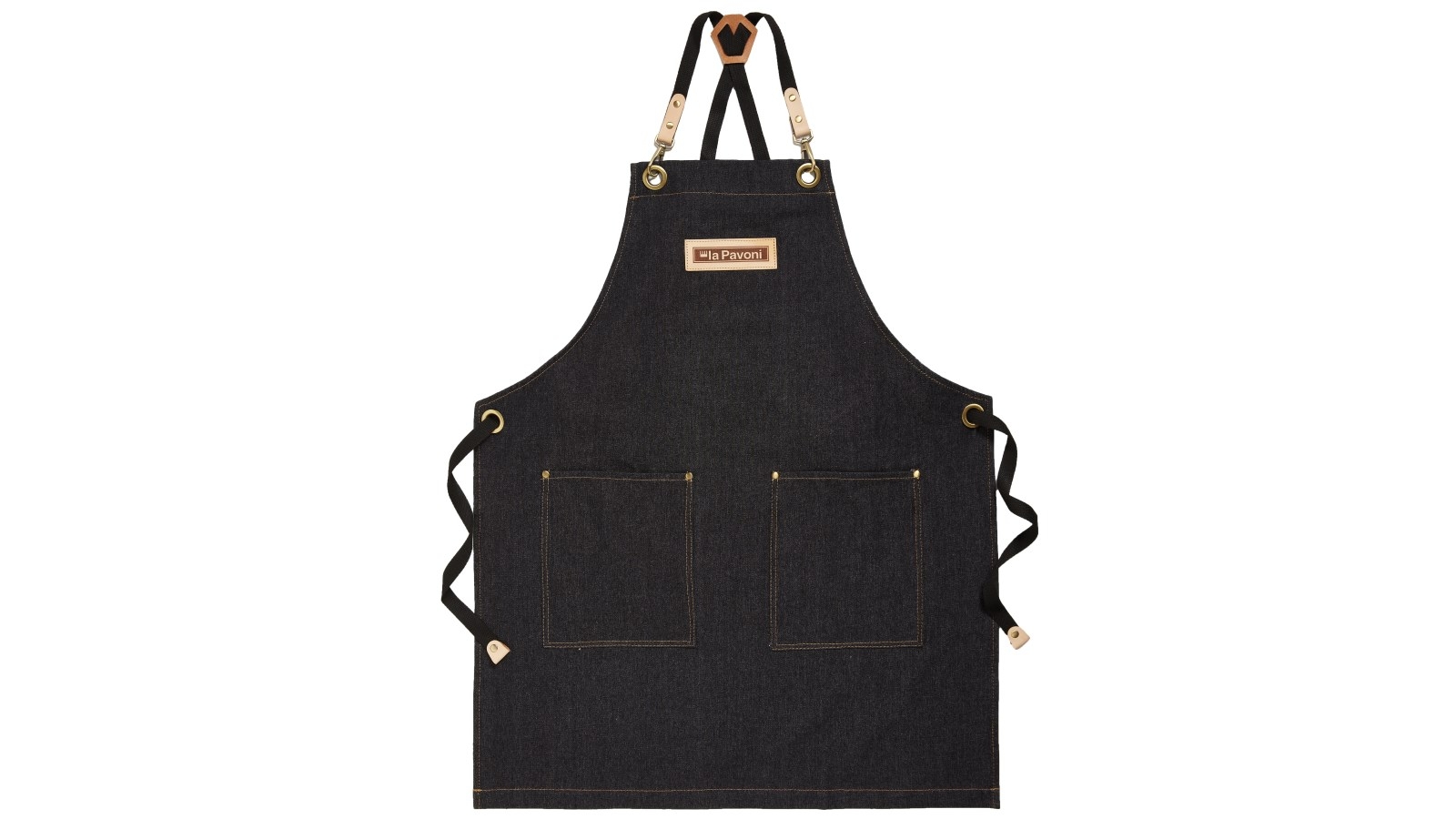 La Pavoni Black Denim Barista Apron with Logo