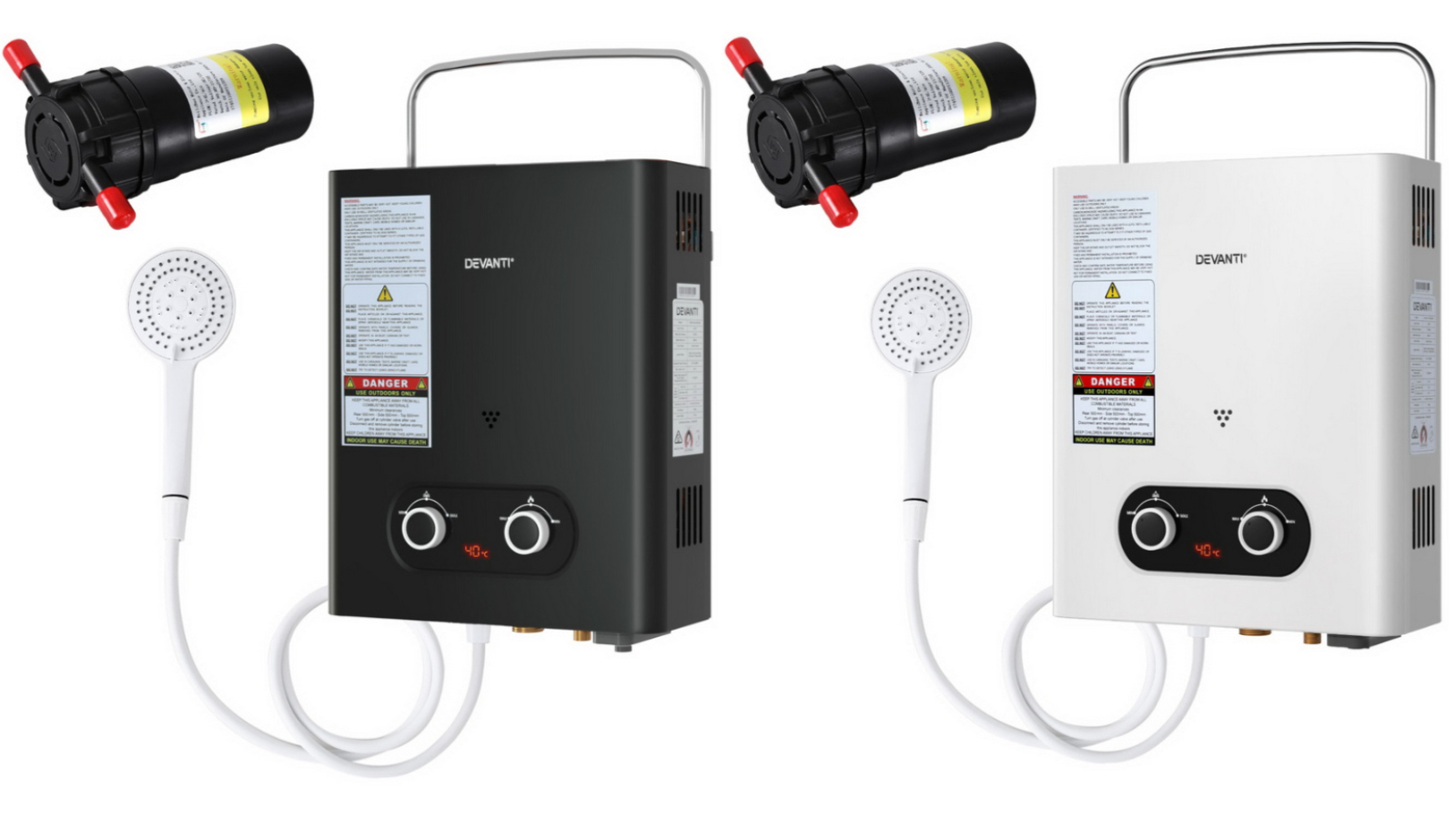 Devanti Portable LPG Gas Water Heater with Pump