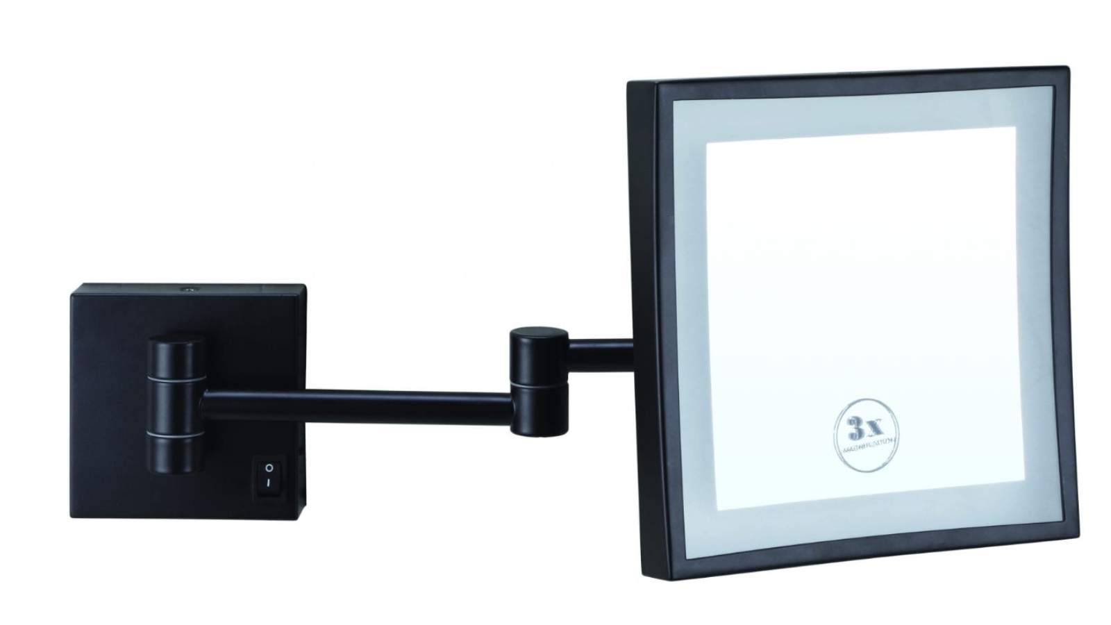 Thermogroup Ablaze 3x Magnification Mirror Square with Light Hardwired - Matte Black