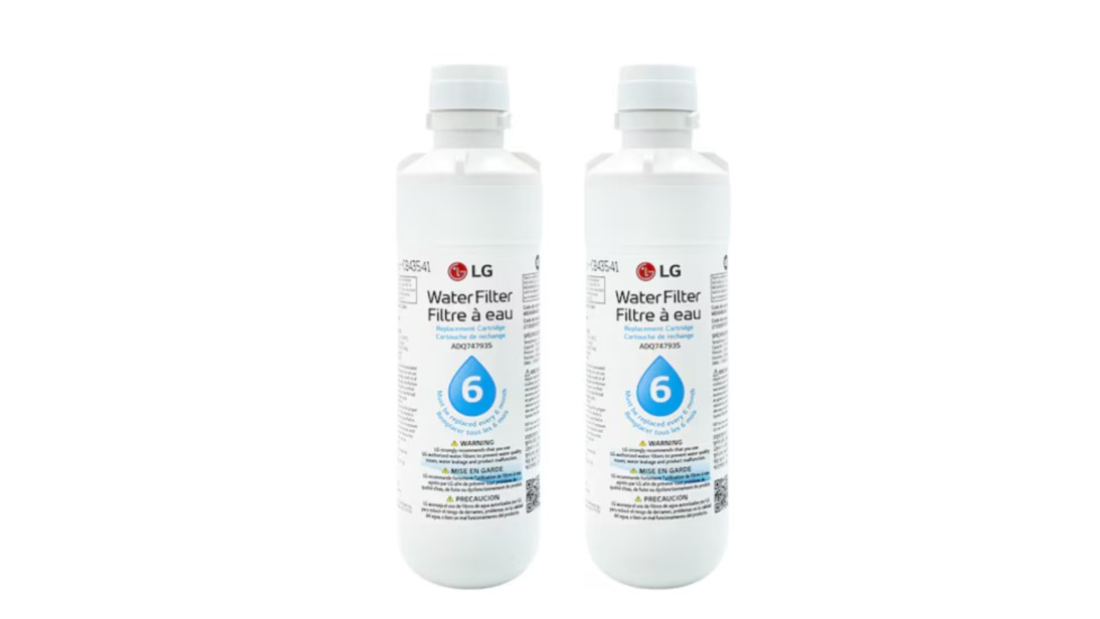 LG 2-Pack LT1000P2 Replacement Fridge Water Filter - White