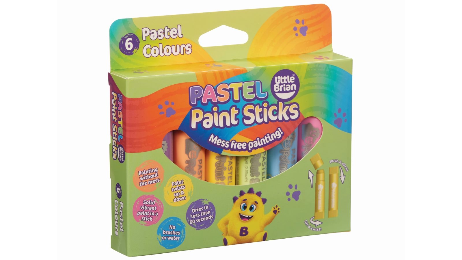 Little Brian Paint Sticks - Pastel 6-Pack