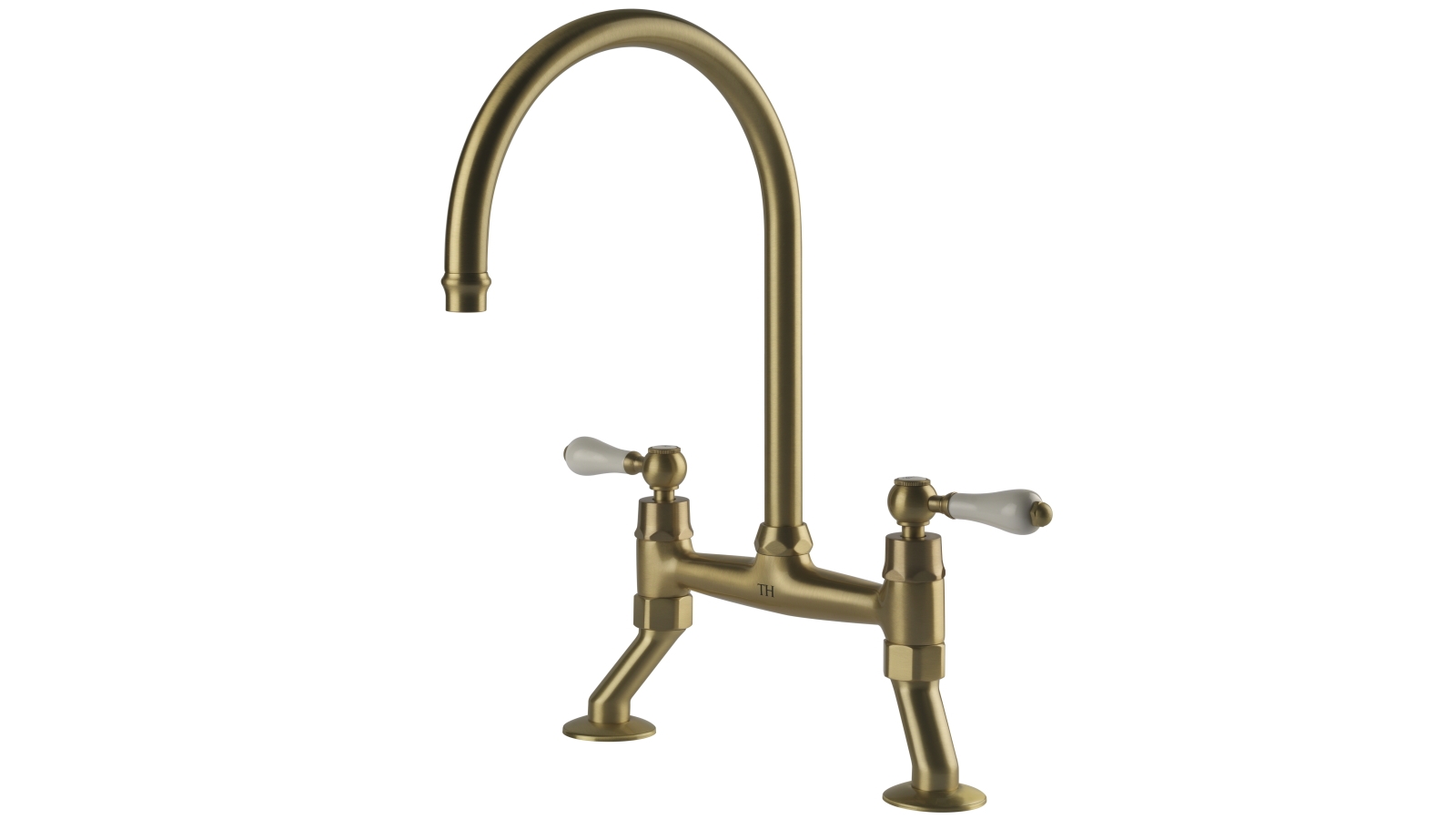 Turner Hastings Ludlow Bridge Double Handle Sink Mixer - Brushed Brass