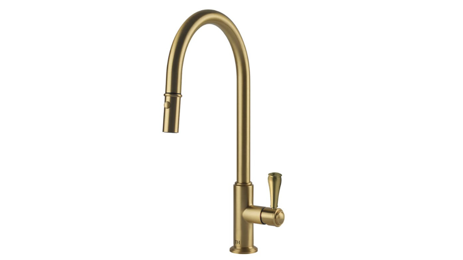 Turner Hastings Ludlow Pull Out Sink Mixer with Metal Lever Handle - Brushed Brass
