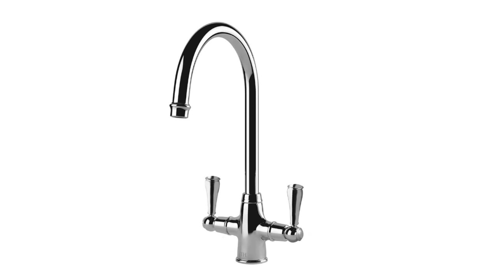 Turner Hasting Ludlow Double Mixer Tap with Metal Lever Handle - Chrome 