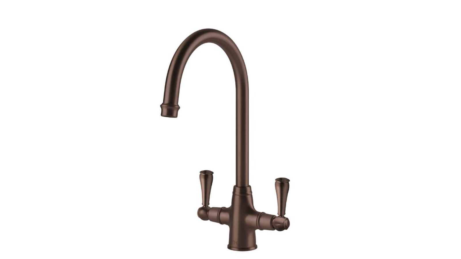 Turner Hasting Ludlow Double Mixer Tap with Metal Lever Handle - English Bronze