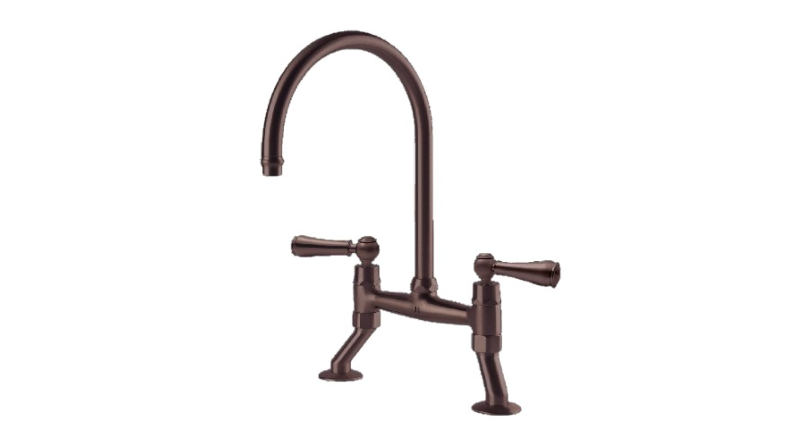 Turner Hasting Ludlow Bridge Mixer Tap with Metal Lever Handle - English Bronze