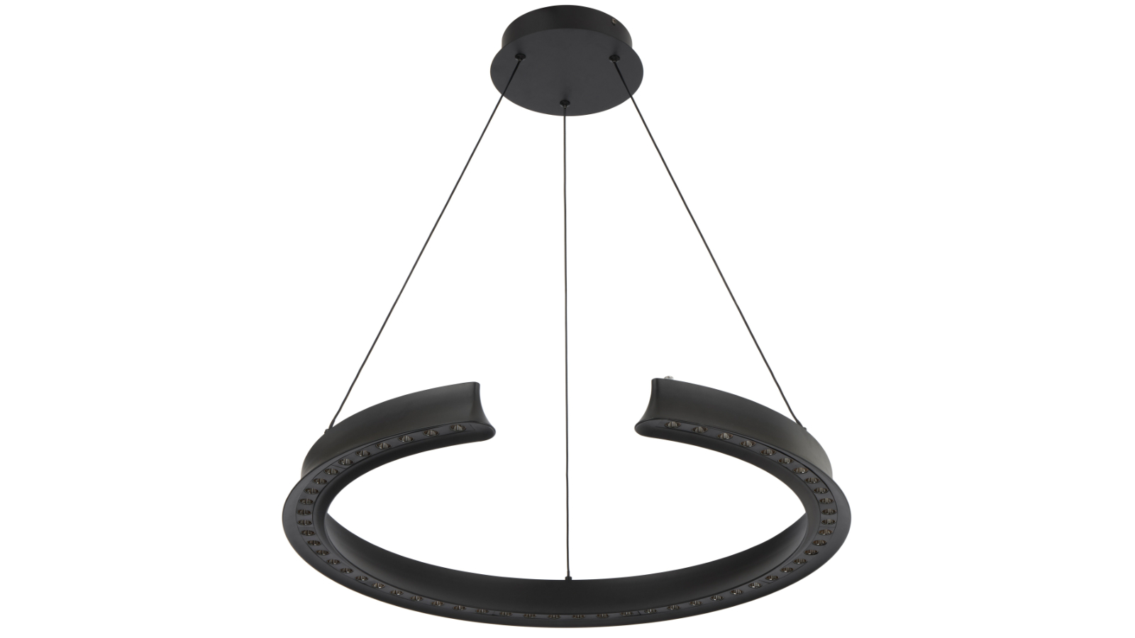 Pretty & Practical 34W Cannes Black Round LED Pendant with 3CCT Touch Control
