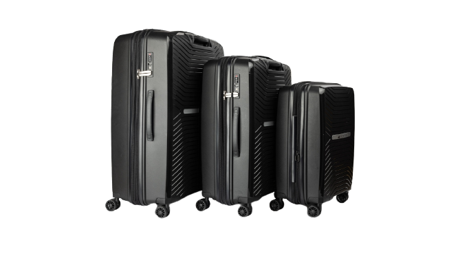 Olympus Astra Lightweight Hard Shell Obsidian Black Suitcase
