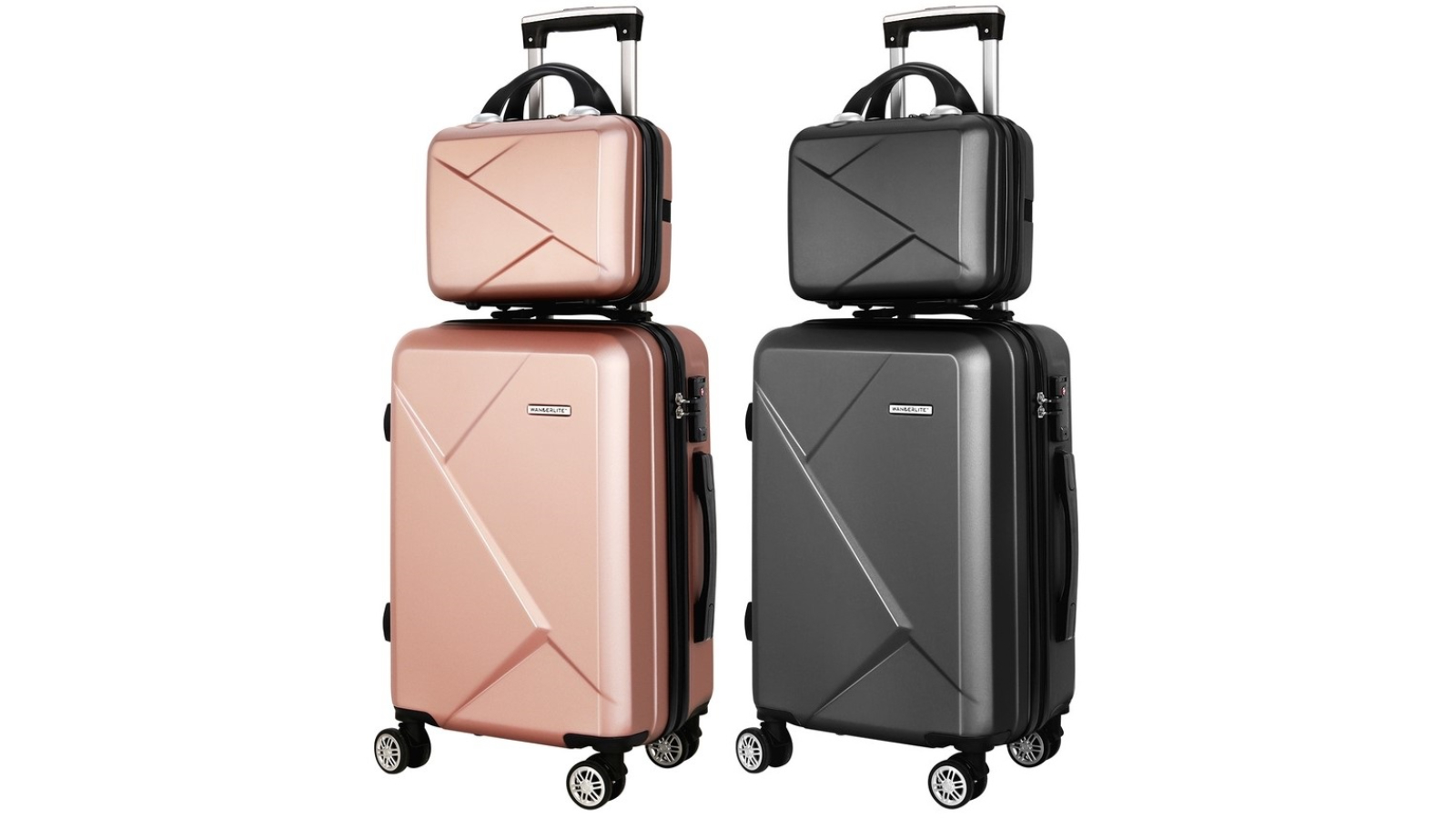 Wanderlite 2 Piece Luggage Trolley Travel Suitcase