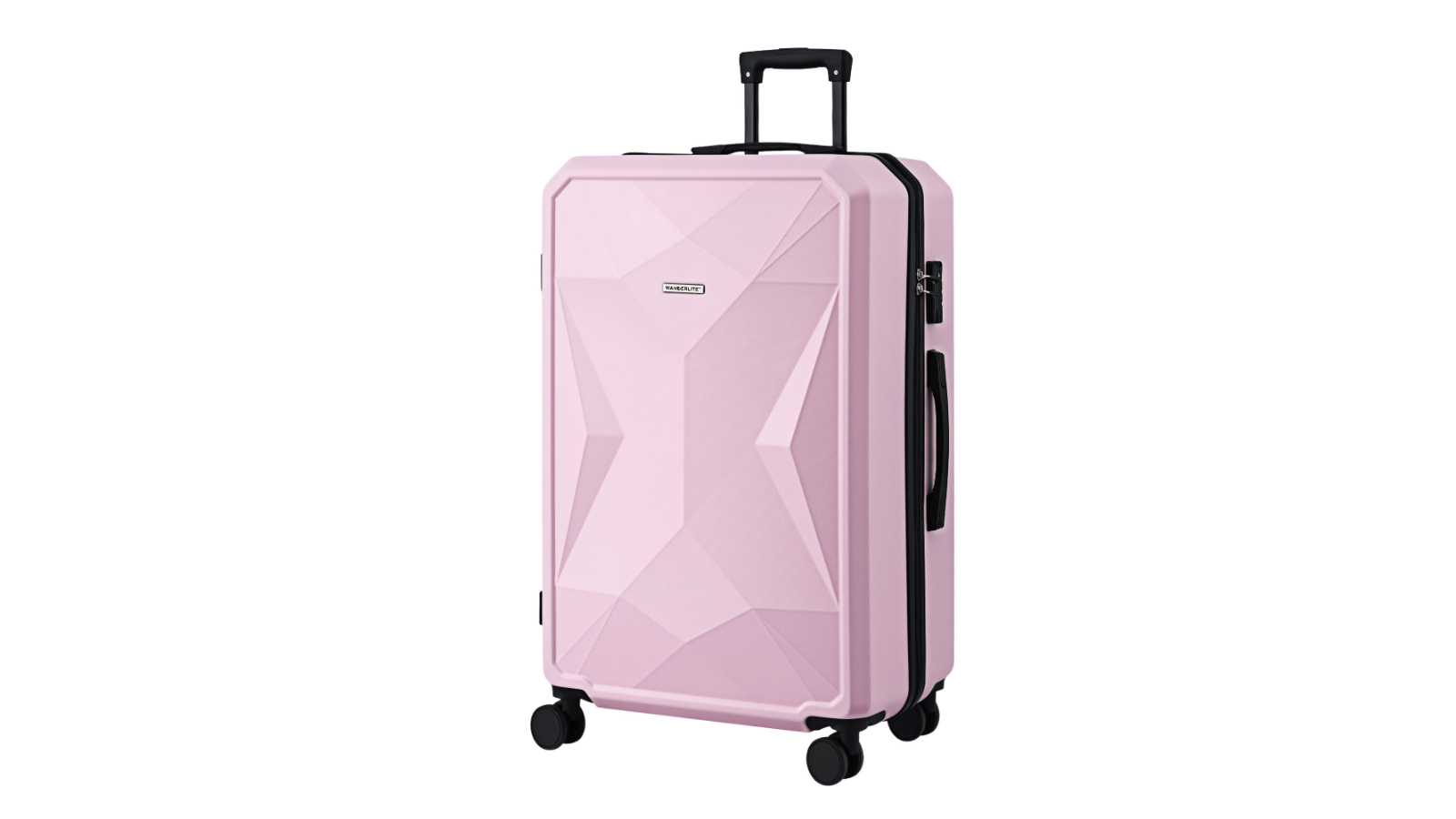 Wanderlite 28inch Lightweight Hardshell Luggage Suitcase Trolley - Pink