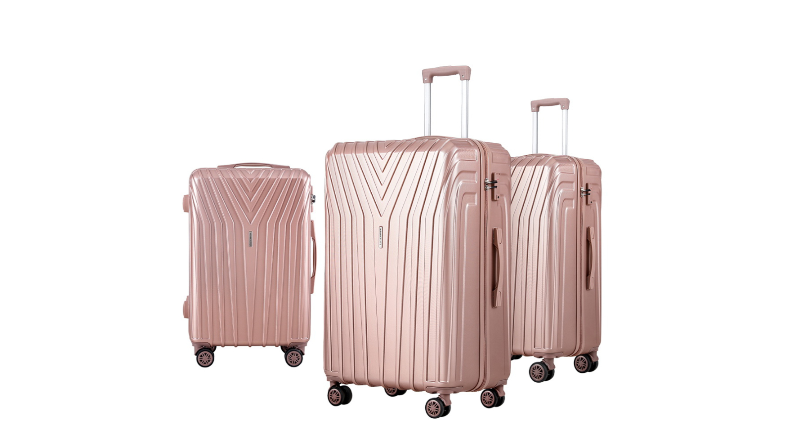Wanderlite 3 Piece Luggage Hard Case Set - Pink