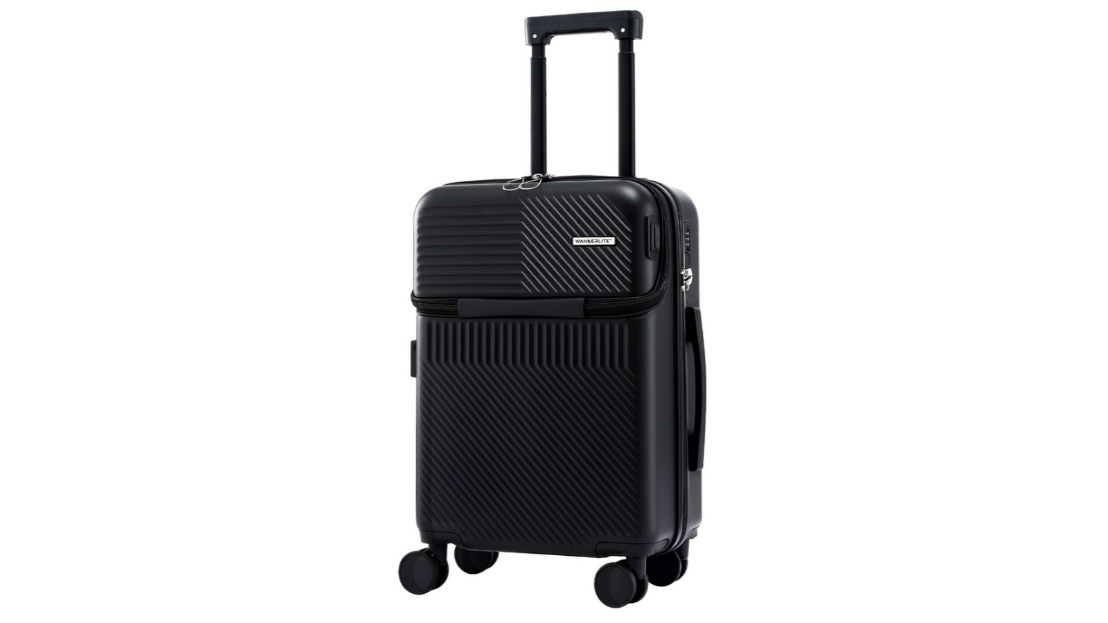 Wanderlite 20inch Carry-On Front Pocket Suitcase - Black