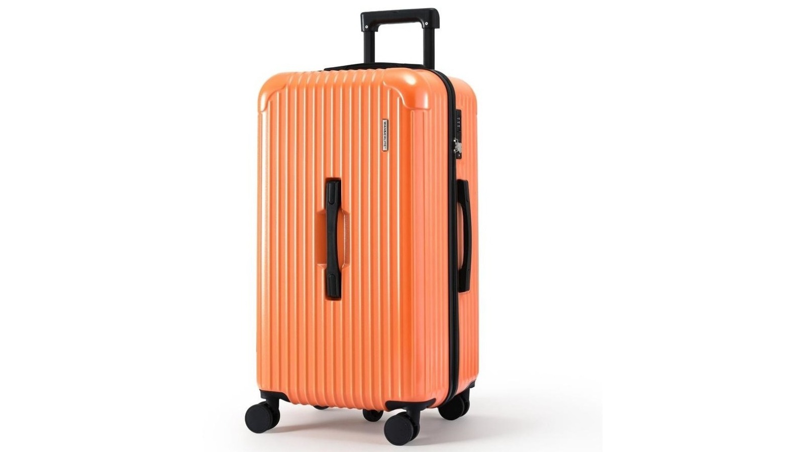 Wanderlite 28inch Trunk Luggage Suitcase with 5 Wheel and Type-C Port - Orange