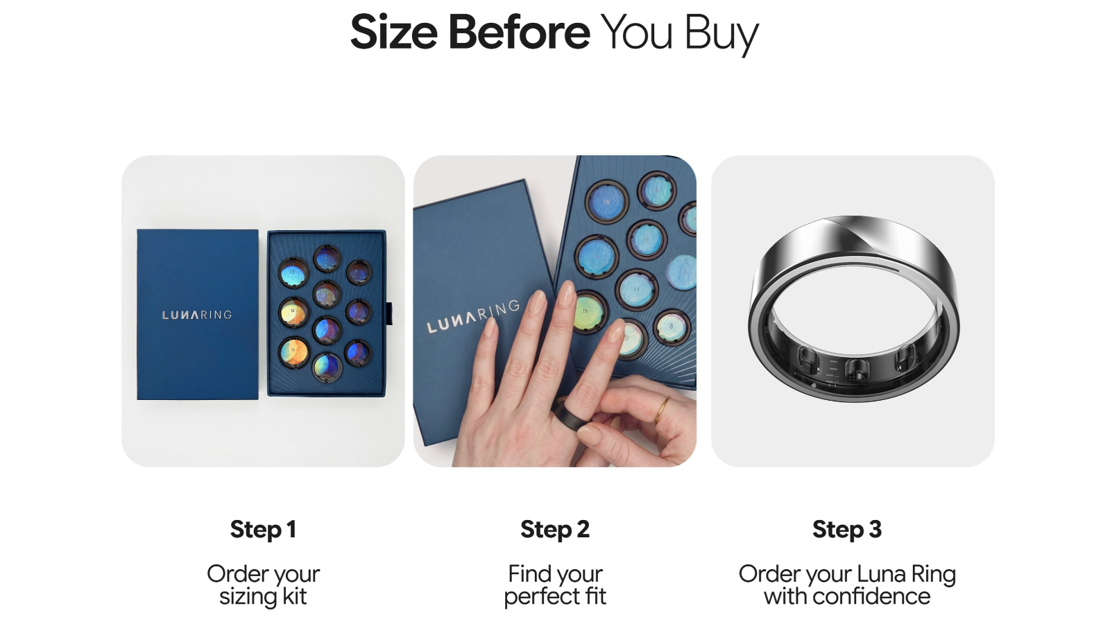 Luna Gen 2 Smart Ring Sizing Kit - Stardust Silver | Harvey Norman
