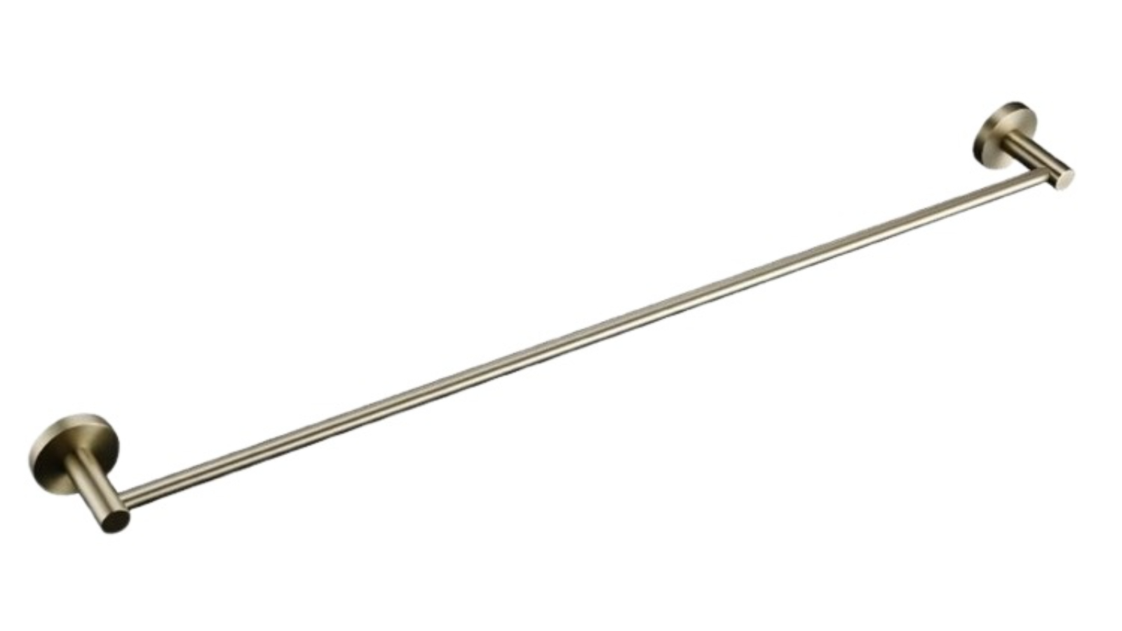 Linsol Lux S2 800mm Single Towel Rail - Brushed Brass 