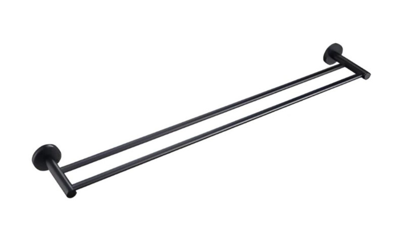 Linsol Lux S2 800mm Double Towel Rail - Matte Black