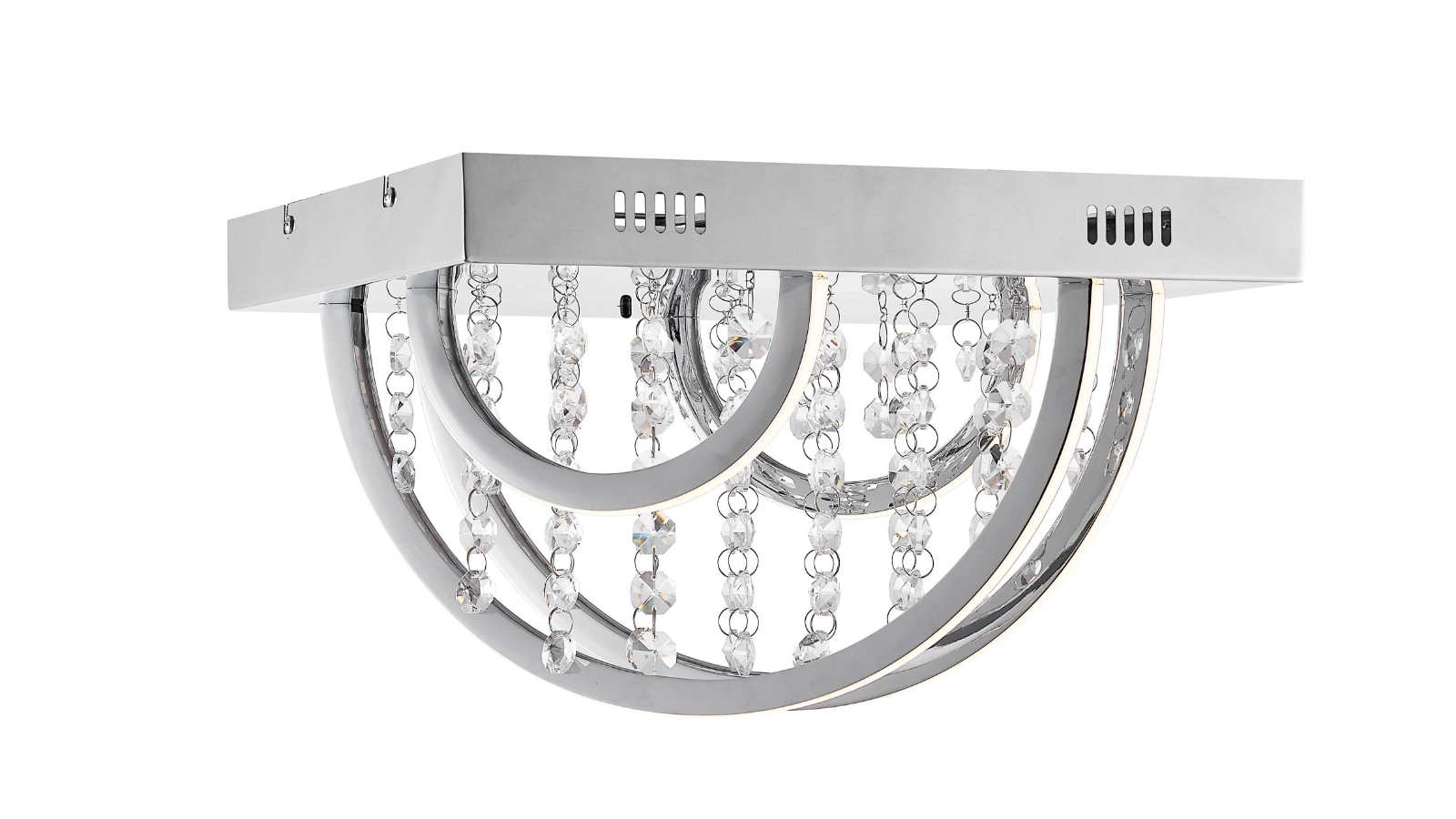 Pretty & Practical Avignon Chrome/Crystal Pendant Lamp with RGB Remote