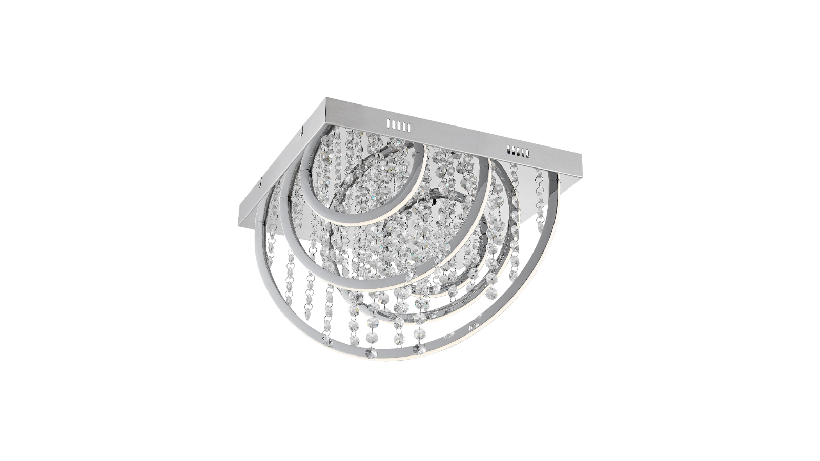 Pretty & Practical Lille Chrome Crystal Pendant Lamp with RGB Dimmer and Remote Control