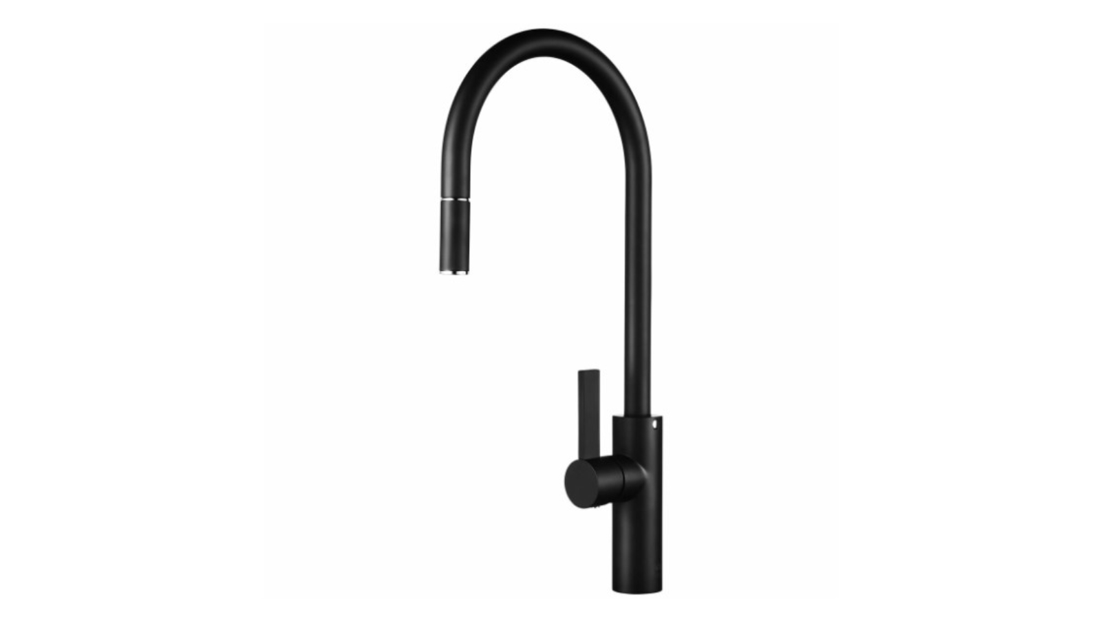 Armando Vicario Luz Goose Neck Pull Out Kitchen Mixer - Black