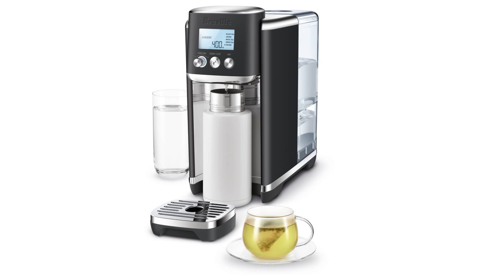 Breville the Aquastation Water Purifier with Instant Hot Water - Black Truffle