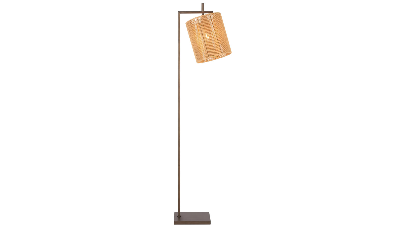 Pretty & Practical Menton Rustic Bronze Floor Lamp with Natural String Shade for Warm Glow