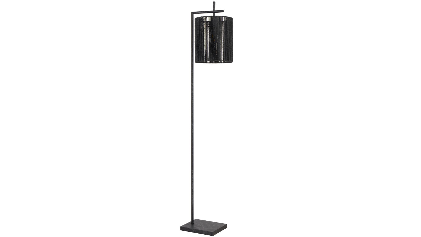 Pretty & Practical Colmar Sleek Gunmetal Floor Lamp with Black String Shade for Modern Look