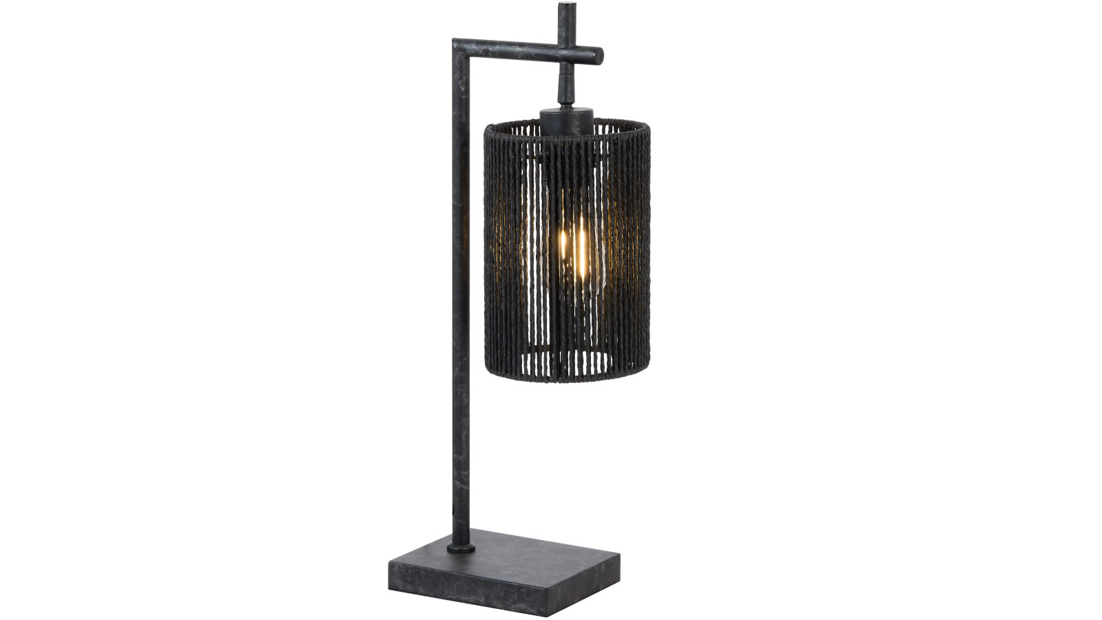 Pretty & Practical Biarritz Chic Gunmetal Table Lamp with Black String Shade