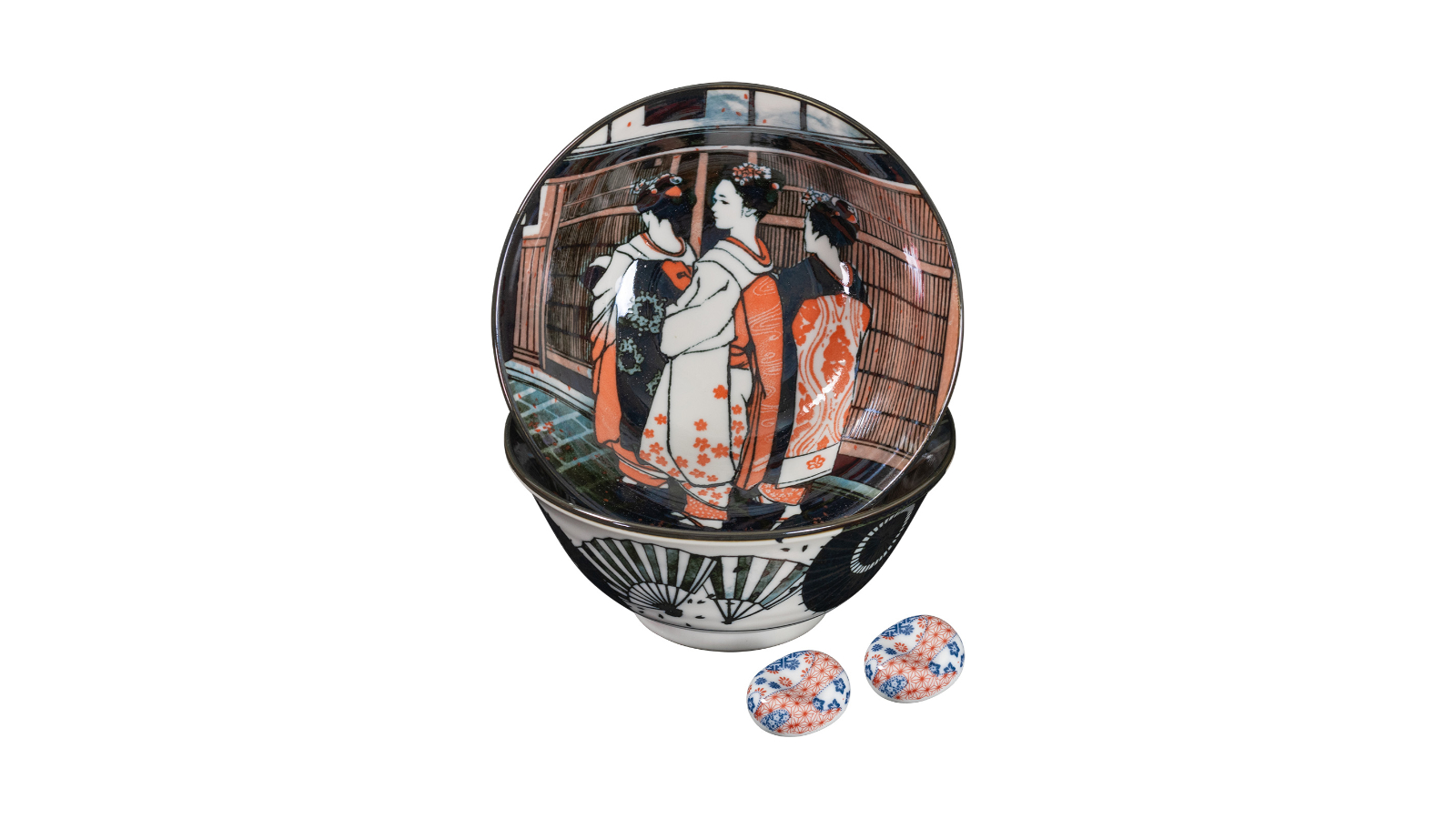 Omotenashi Maiko Donburi Bowl Gift Set with Chopstick Rest
